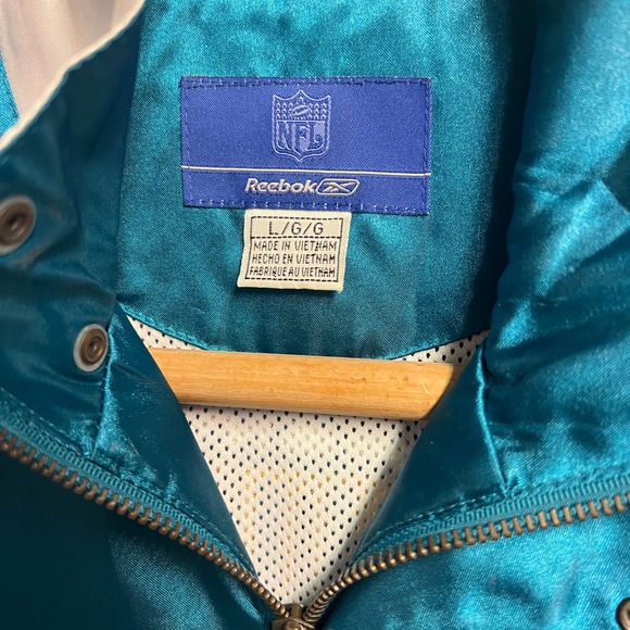 Reebok Jacksonville Jaguars NFL Satin Bomber Jacket L Teal White Mens L - Picture 7 of 15